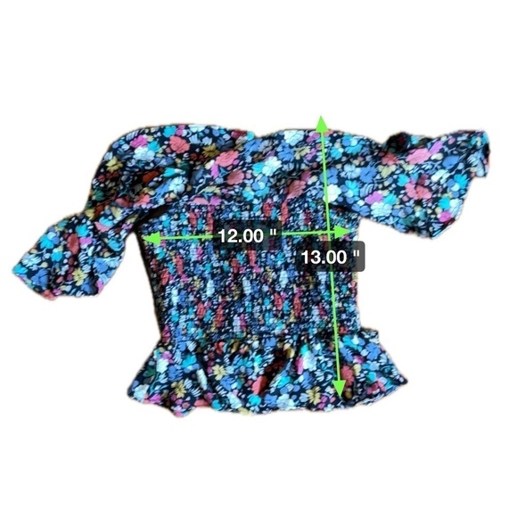 Likely | Lavato Floral-Print Off-the-Shoulder Boho Ruffle Festival Top Size XS - Picture 11 of 11